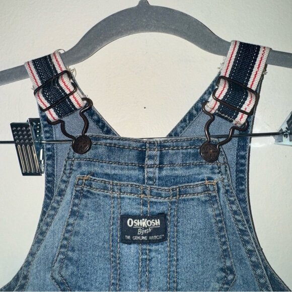 Oshkosh Bgosh Babies 24M Denim Snap Down Bottoms Overalls - Picture 2 of 4